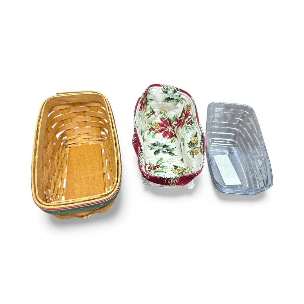 Longaberger Holiday Helper Sleigh Basket #71440 w/Bowl‎ & Liners RARE